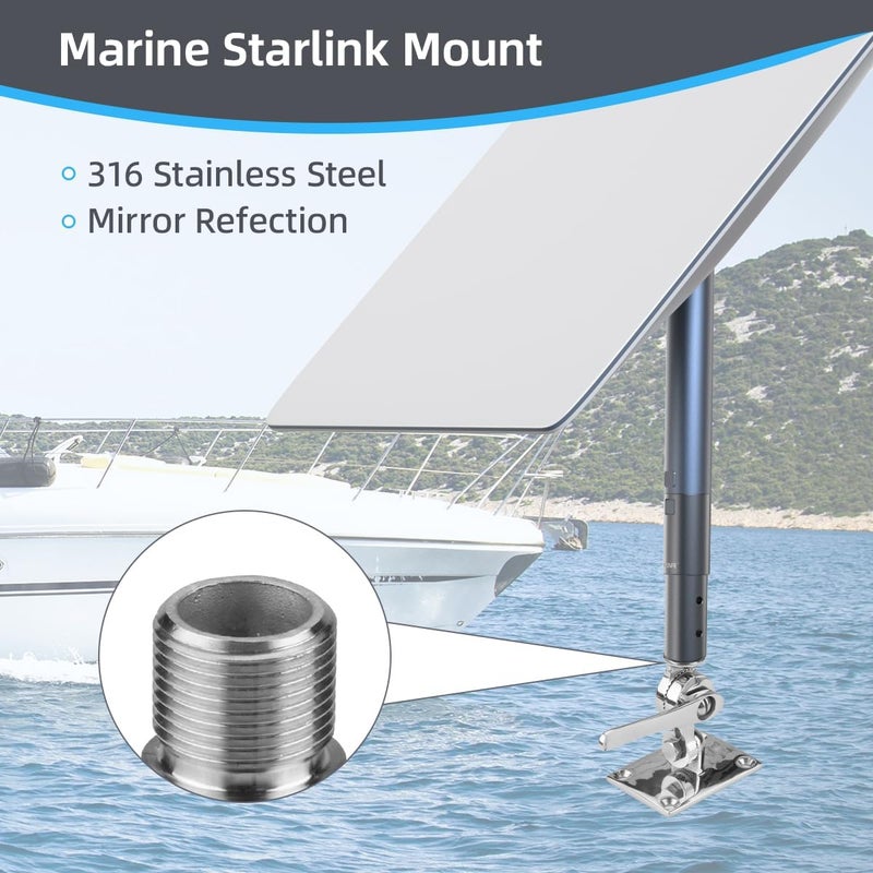 XTAR Starlink Marine Mounting Kit - Pipe & Pole Mount Adapter for Yacht, Ship, RV Satellite Internet - Image 4